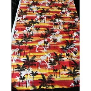 Red Sunset & Palm Tree Beach Ocean Fabric by Timeless Treasures 37"X44"